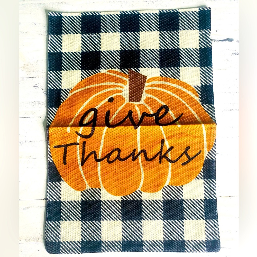 New fall “give thanks” thanksgiving yard flag